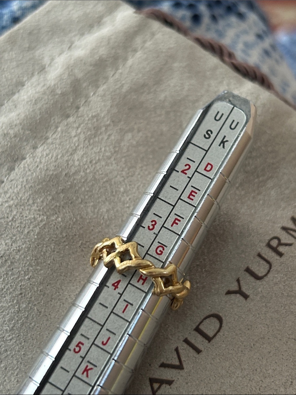 David Yurman Gold Sculptural Chain-Link Ring